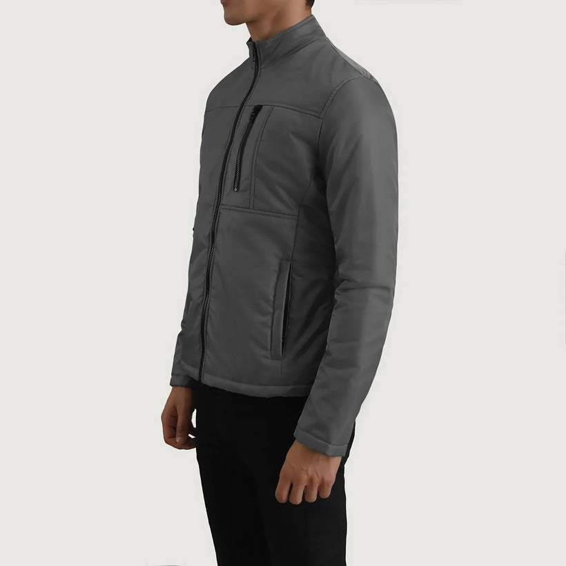 Elliot Gris Lightweight Chaqueta de Cuero para Hombre