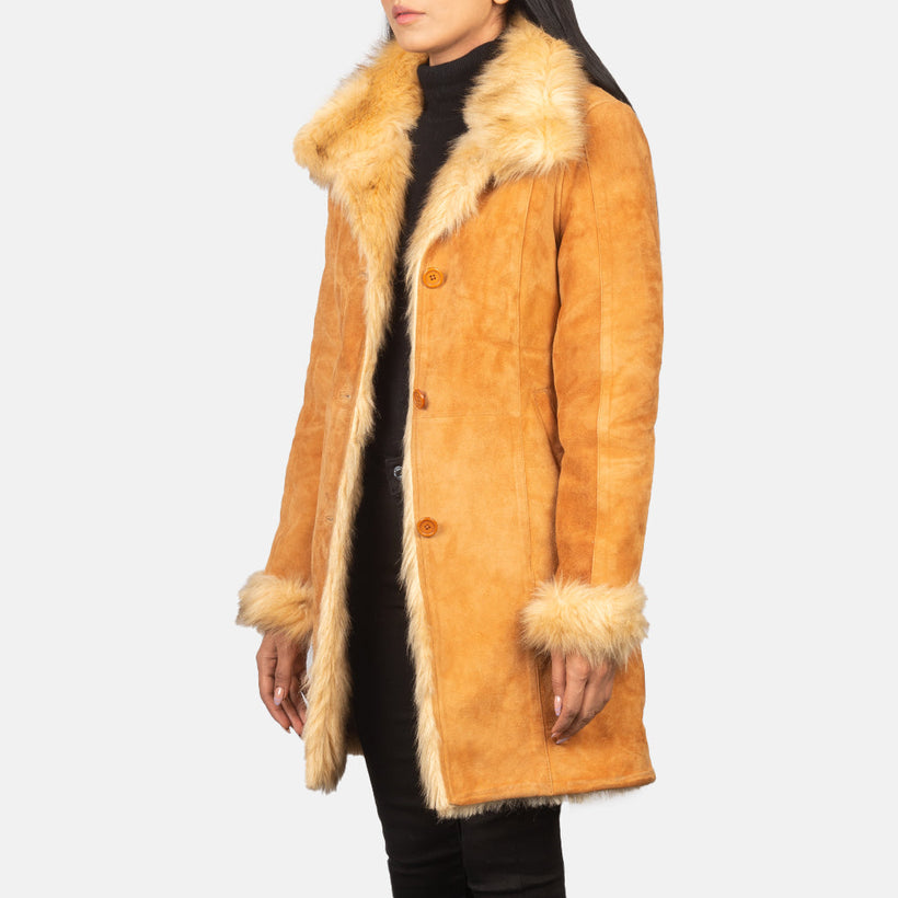 Erica Shearling Abrigo de Cuero para Mujer
