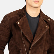 Faisor Mocha Chaqueta Biker de Cuero para Hombre – Vista alternativa del producto 6