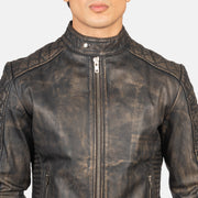 Fernando Acolchado Chaqueta Biker de Cuero para Hombre – Vista alternativa del producto 6