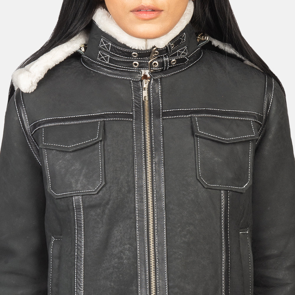 
Fiona Hooded Chaqueta de Doble Faz Shearling para Mujer – alternate product view 6