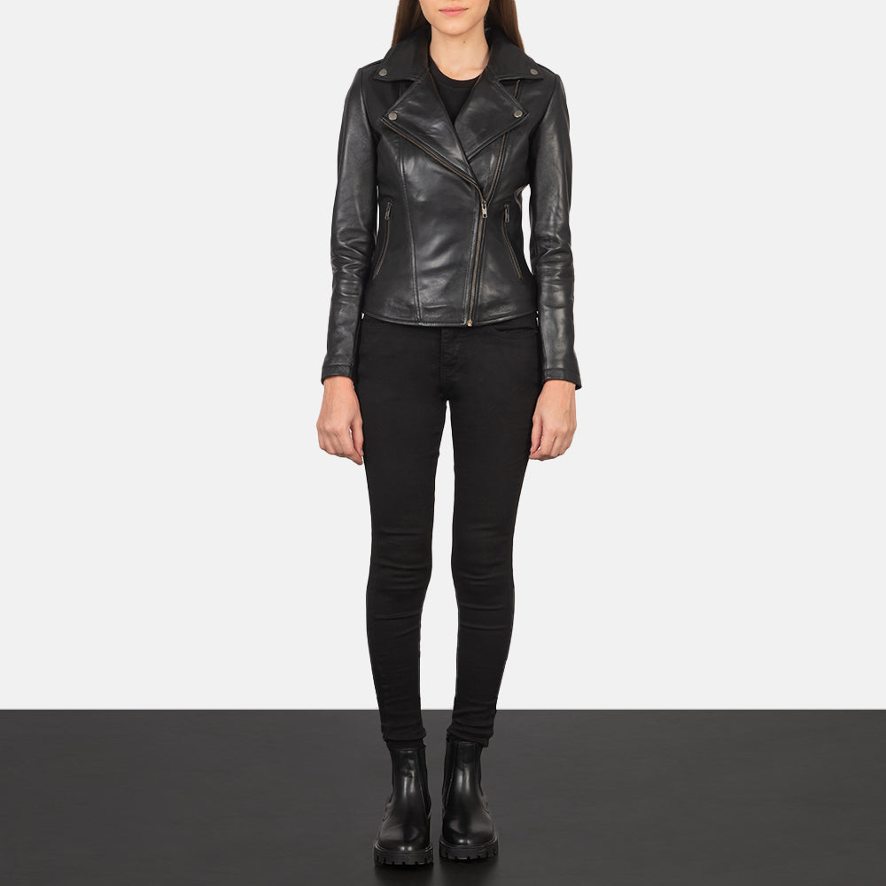 Flashback Chaqueta Biker de Cuero para Mujer – Vista alternativa del producto 3