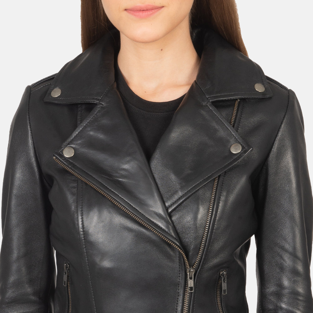 Flashback Chaqueta Biker de Cuero para Mujer – Vista alternativa del producto 4