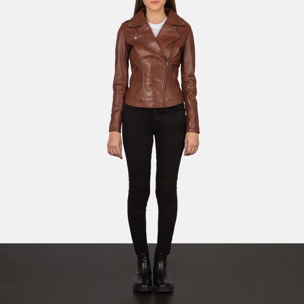 Flashback Chaqueta Biker de Cuero para Mujer – Vista alternativa del producto 4