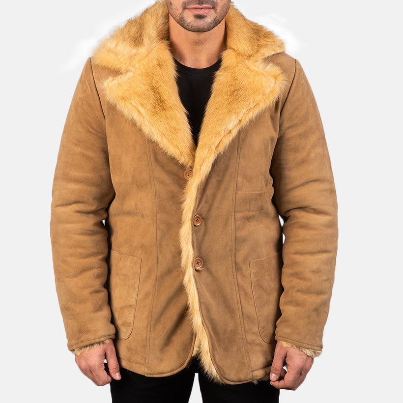 Furlong Abrigo de Cuero Beige Abrigo de Cuero para Hombre