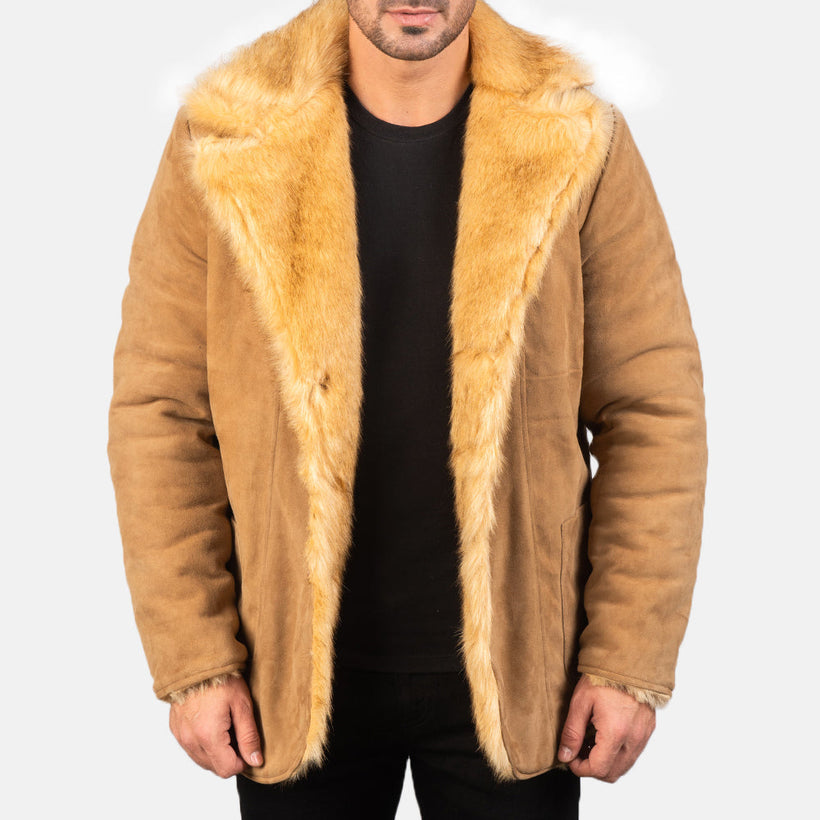 Furlong Abrigo de Cuero Beige Abrigo de Cuero para Hombre