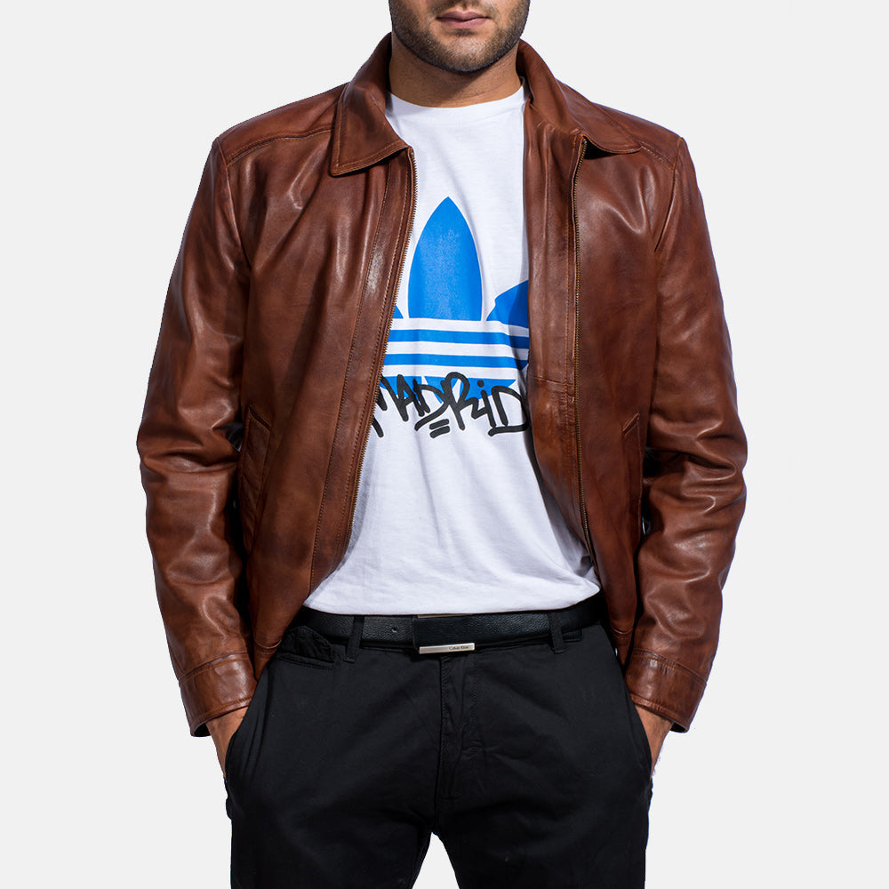 Inferno Leather Brown Jacket – Vista alternativa del producto 6