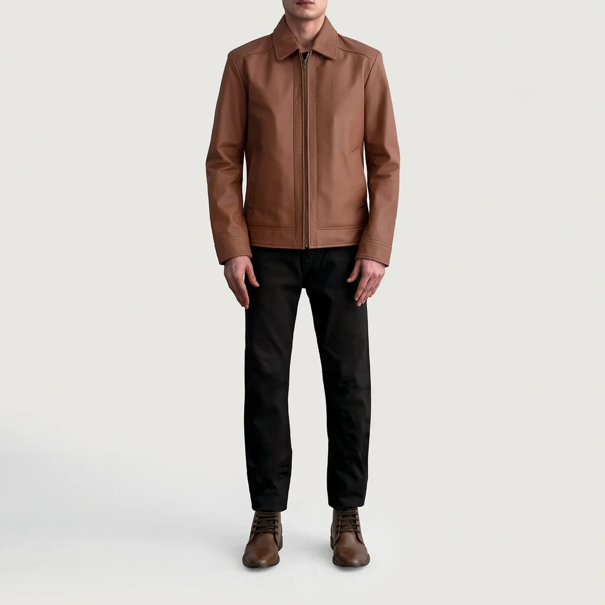 Inferno Leather Brown Jacket – Vista alternativa del producto 4