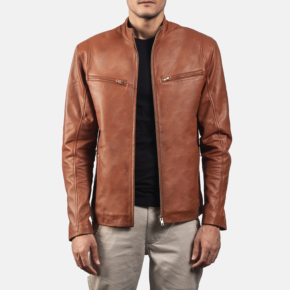 Ionic Chaqueta Biker de Cuero para Hombre – Vista alternativa del producto 1