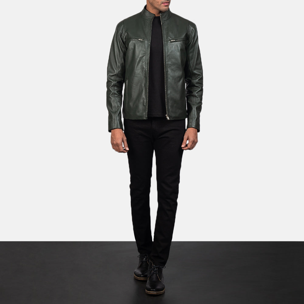 Ionic Chaqueta Biker de Cuero para Hombre – Vista alternativa del producto 4