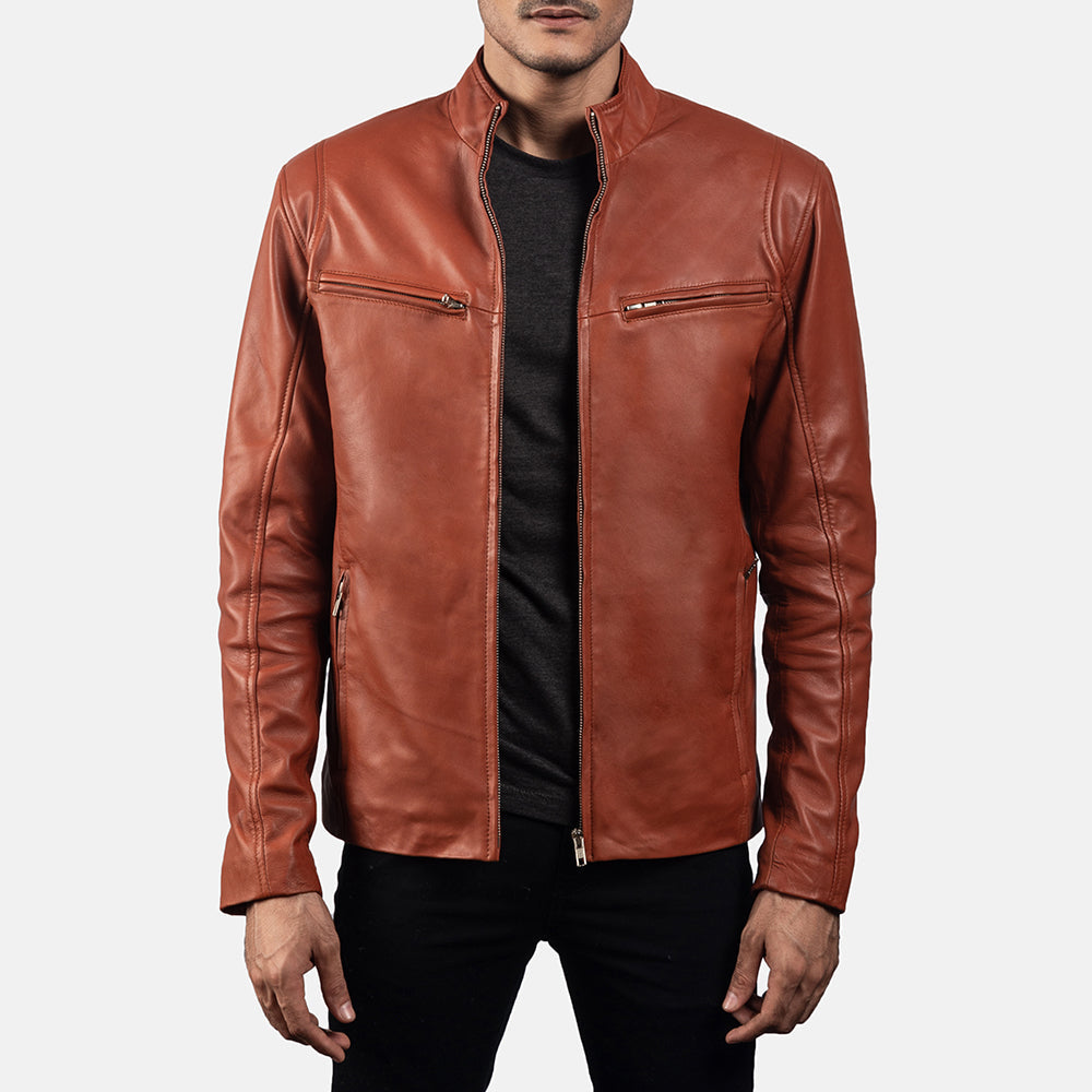Ionic Chaqueta Biker de Cuero para Hombre – Vista alternativa del producto 4