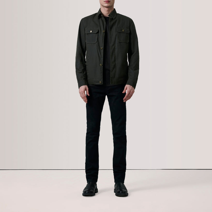Irwin Olive Waxed Canvas Field Chaqueta de Cuero para Hombre