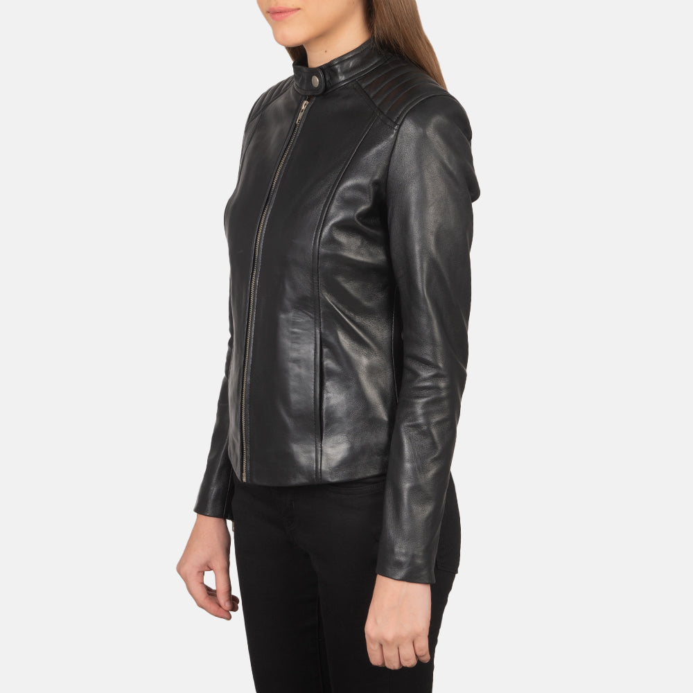 Kelsee Chaqueta Biker de Cuero para Mujer – Vista alternativa del producto 2