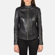 Kelsee Chaqueta Biker de Cuero para Mujer – Vista alternativa del producto 3
