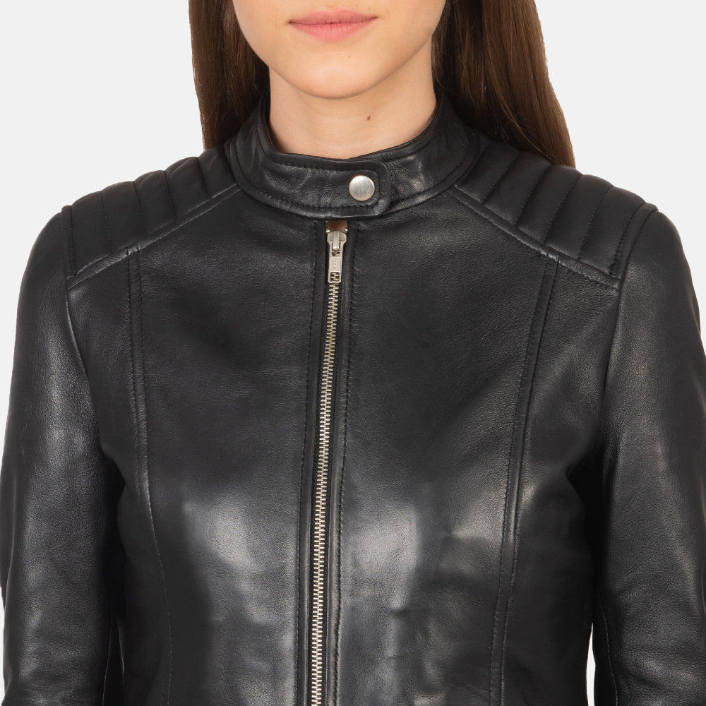 Kelsee Chaqueta Biker de Cuero para Mujer – Vista alternativa del producto 6
