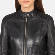 Kelsee Chaqueta Biker de Cuero para Mujer – Vista alternativa del producto 6