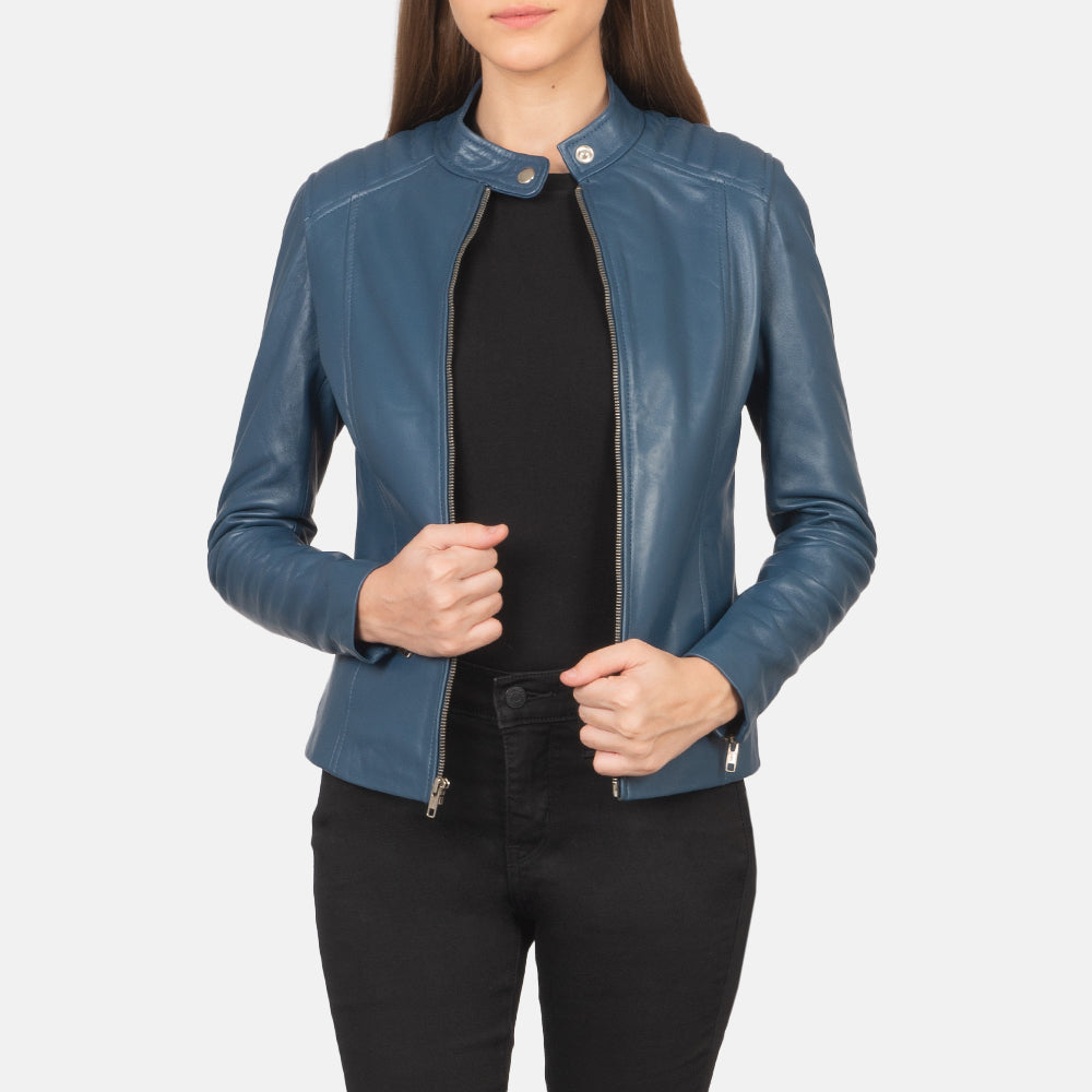 Kelsee Chaqueta Biker de Cuero para Mujer – Vista alternativa del producto 1