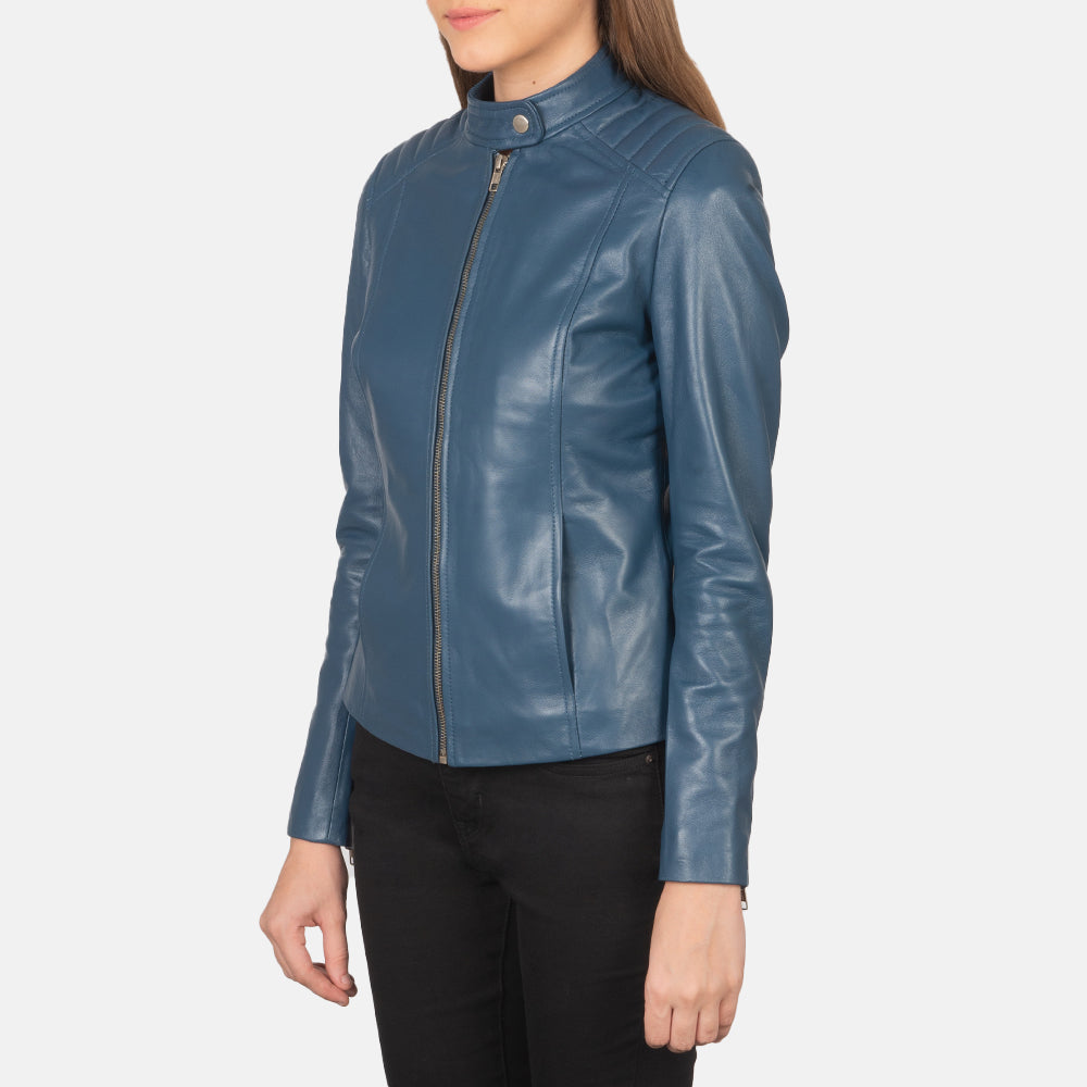 Kelsee Chaqueta Biker de Cuero para Mujer – Vista alternativa del producto 2