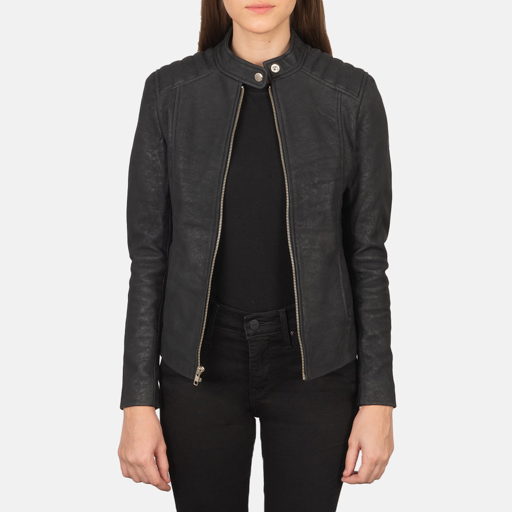 Kelsee Chaqueta Biker de Cuero para Mujer – Vista alternativa del producto 1