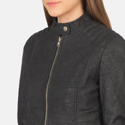 Kelsee Chaqueta Biker de Cuero para Mujer – Vista alternativa del producto 6