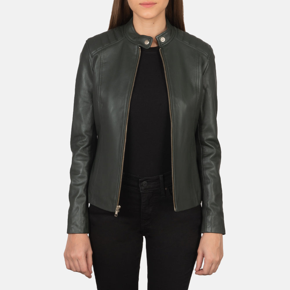Kelsee Chaqueta Biker de Cuero para Mujer – Vista alternativa del producto 1