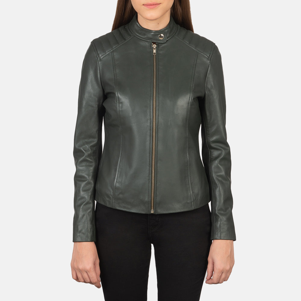 Kelsee Chaqueta Biker de Cuero para Mujer – Vista alternativa del producto 4