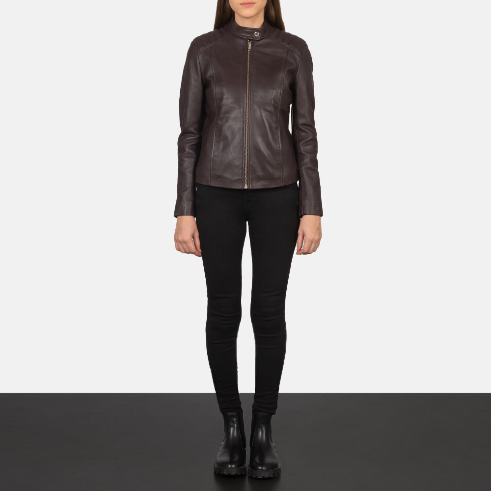 Kelsee Chaqueta Biker de Cuero para Mujer – Vista alternativa del producto 3