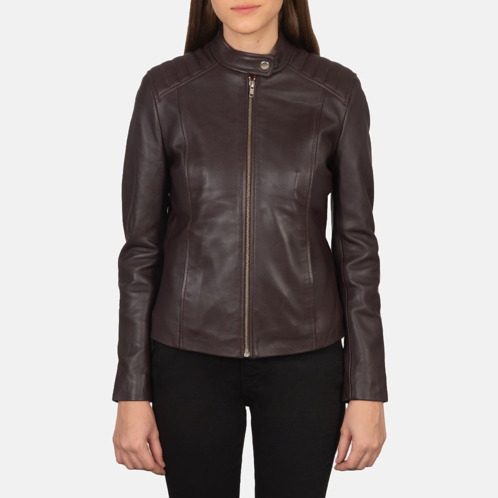 Kelsee Chaqueta Biker de Cuero para Mujer – Vista alternativa del producto 4