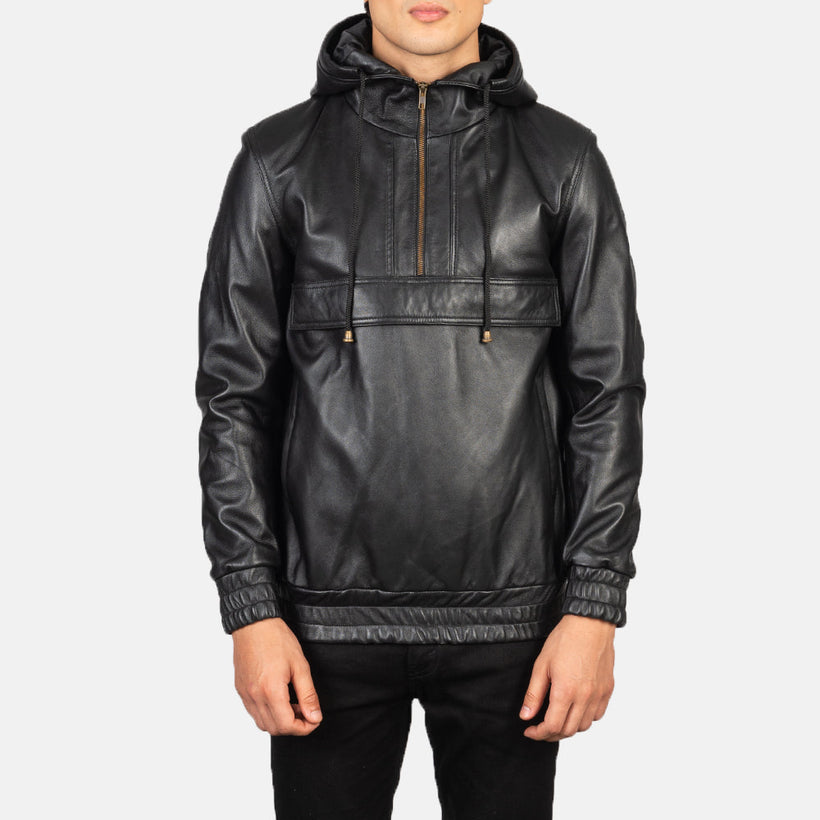 Kenton Hooded Chaqueta de Cuero para Hombre