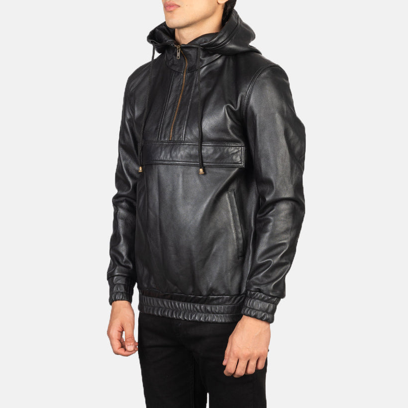 Kenton Hooded Chaqueta de Cuero para Hombre