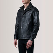 Klen Brown Classic Jacket For Men - Vista de perfil lateral con corte ergonómico de manga