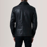 Detalle de cerca of Shirt &amp; Zipper Hardware on Klen Brown Classic Jacket For Men