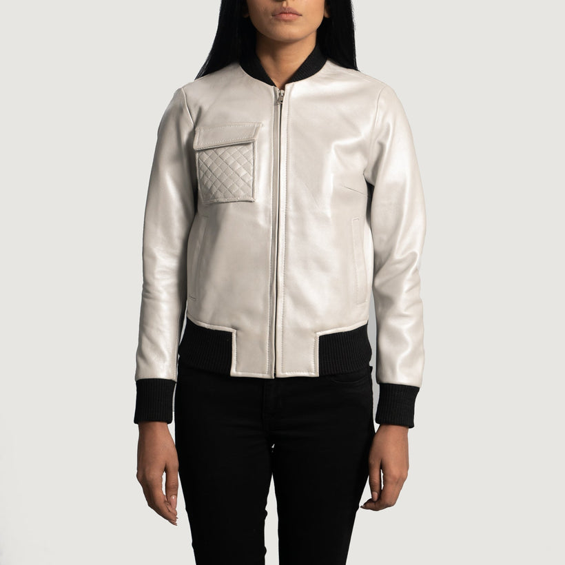 Lana Silver Cazadora Bomber de Cuero para Mujer