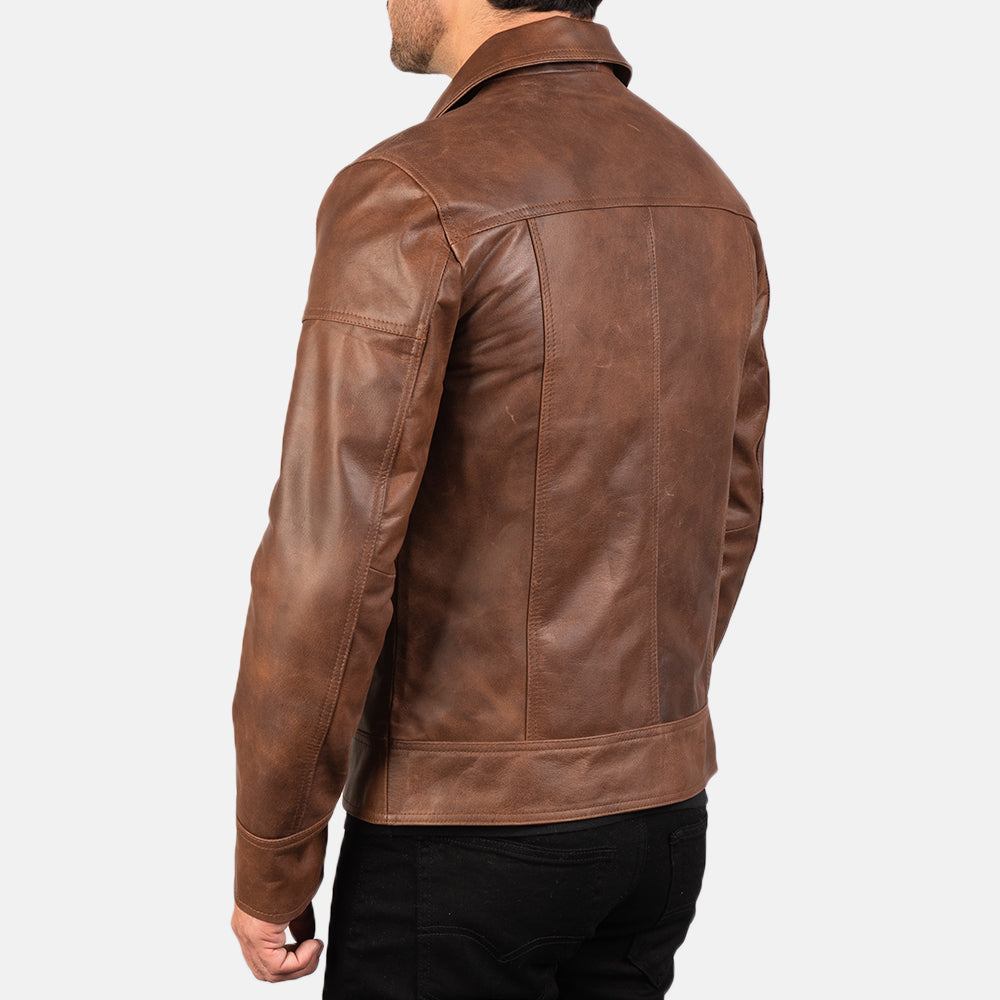 Lavendard Chaqueta Biker de Cuero para Hombre – Vista alternativa del producto 6