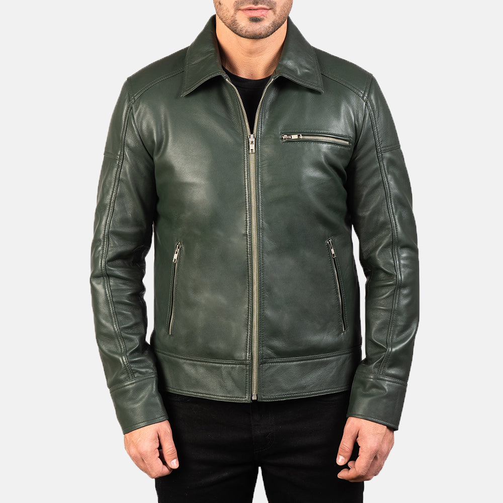 Lavendard Chaqueta Biker de Cuero para Hombre – Vista alternativa del producto 3