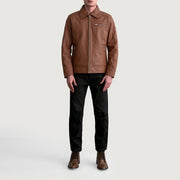 Lavendard Chaqueta Biker de Cuero para Hombre – Vista alternativa del producto 4