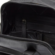 Bellary Full-Grain Leather Backpack para Mujer - Structured Side Profile Showing Gusset Depth &amp; Expansion Capacity