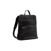 Fornella Full-Grain Leather Backpack para Mujer in Classic 100% Full-Grain Leather - Full Exterior Front Profile View | Comprar online