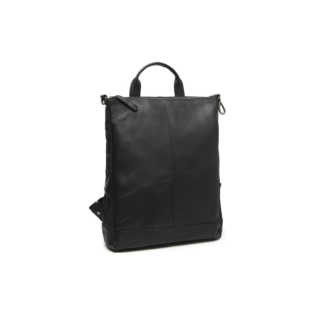 Manchester Full-Grain Leather Backpack para Mujer - Structured Side Profile Showing Gusset Depth &amp; Expansion Capacity