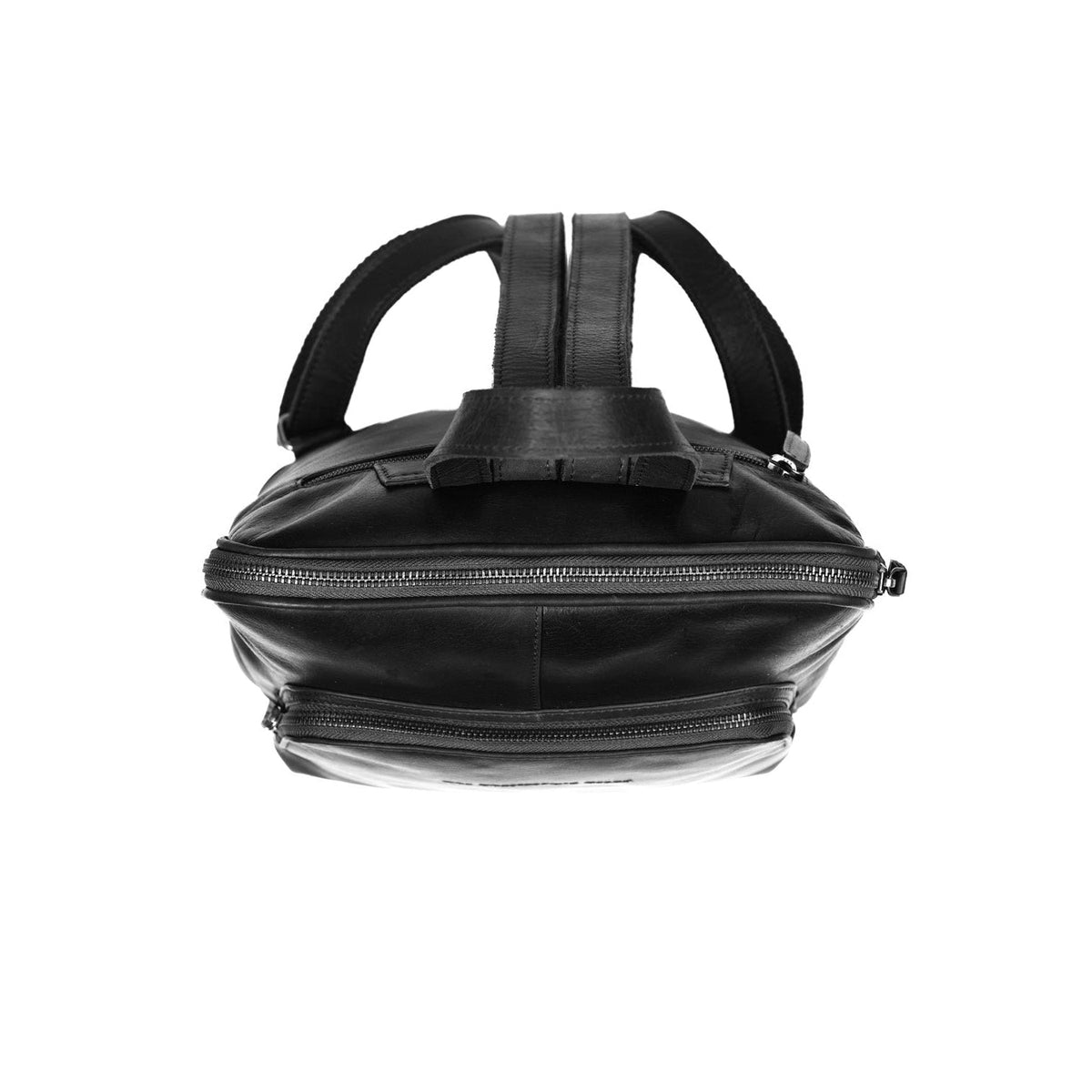 Naomi Full-Grain Leather Backpack para Mujer - Structured Side Profile Showing Gusset Depth &amp; Expansion Capacity