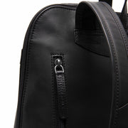 Tigris Full-Grain Leather Backpack para Mujer - Structured Side Profile Showing Gusset Depth &amp; Expansion Capacity