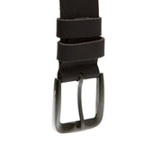 
Copper Cuero Flor Integral Belt para Hombre - Perfil lateral estructurado con profundidad de fuelle