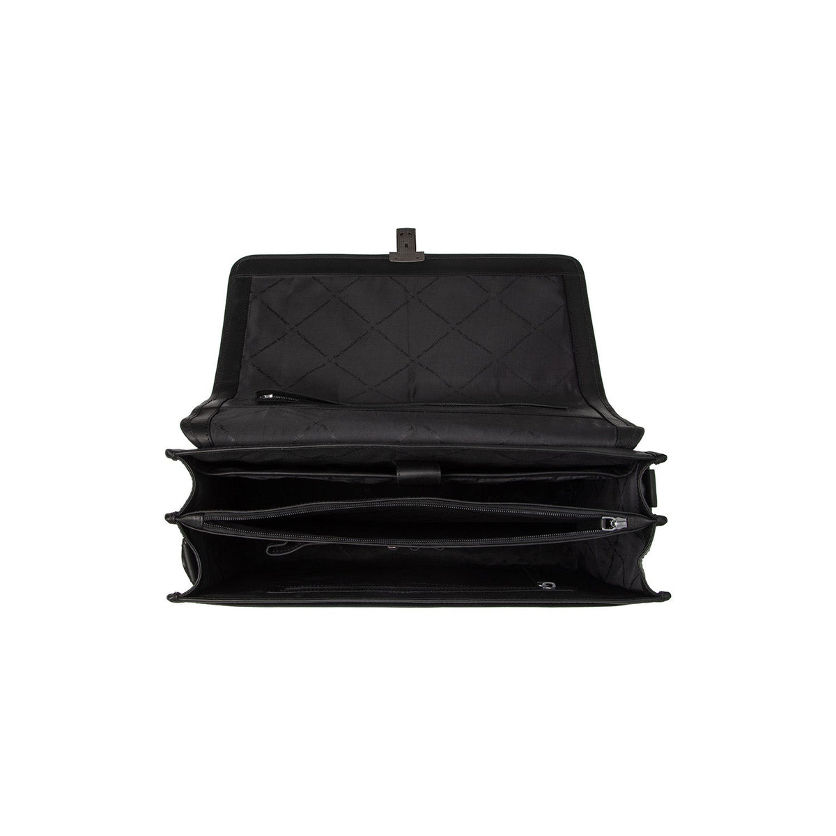 
Solid Antique Brass Hardware & Heavy-Duty Dual Zipper Detail on Glenwood Cuero Flor Integral Briefcase para Hombre