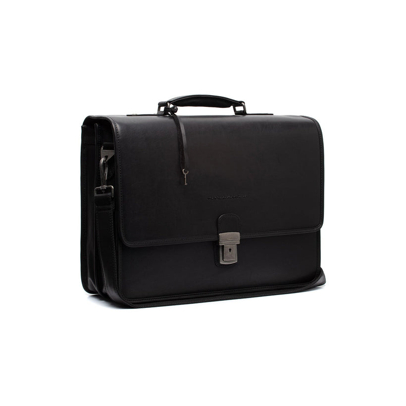 Glenwood Full-Grain Leather Briefcase in Classic 100% Full-Grain Leather - Full Exterior Front Profile View | Buy Online