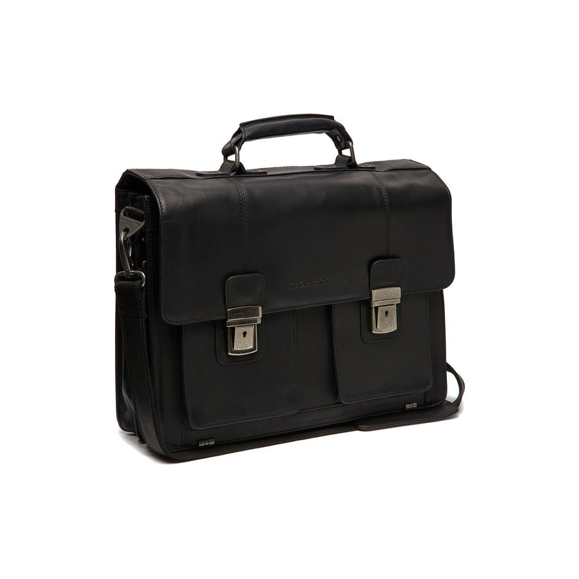 Springfield Full-Grain Leather Briefcase in Classic 100% Full-Grain Leather - Full Exterior Front Profile View | Buy Online