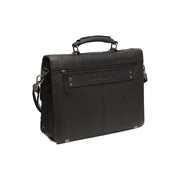Solid Antique Brass Hardware &amp; Heavy-Duty Dual Zipper Detail on Stuttgart Full-Grain Leather Briefcase para Mujer