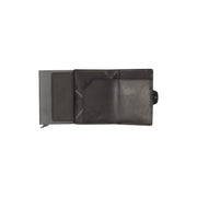 
Classic 100% Full-Grain Leather Card Holder - Perspectiva trasera con correas de cuero reforzadas