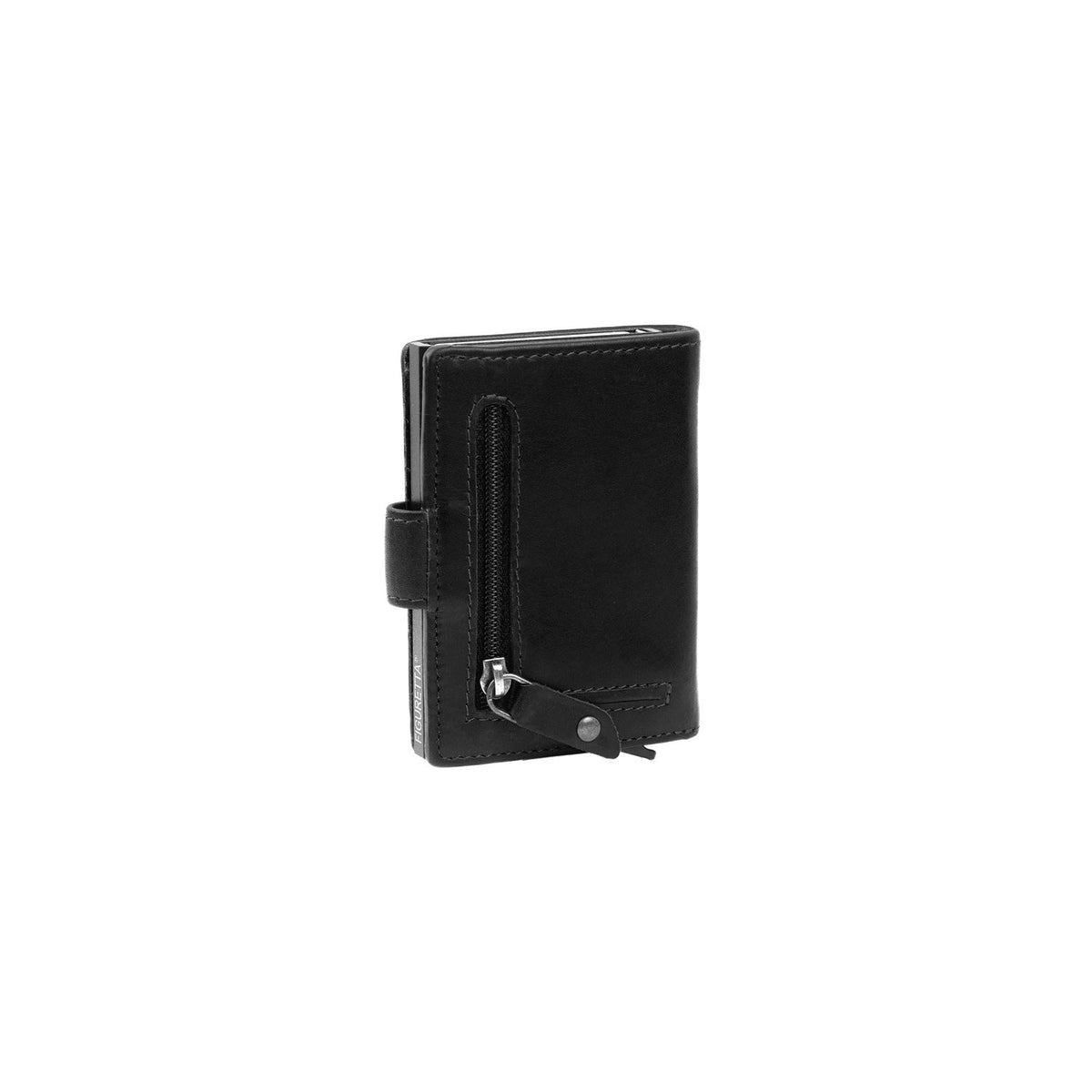 
Loughton Cuero Flor Integral Tarjetero - Perfil lateral estructurado con profundidad de fuelle