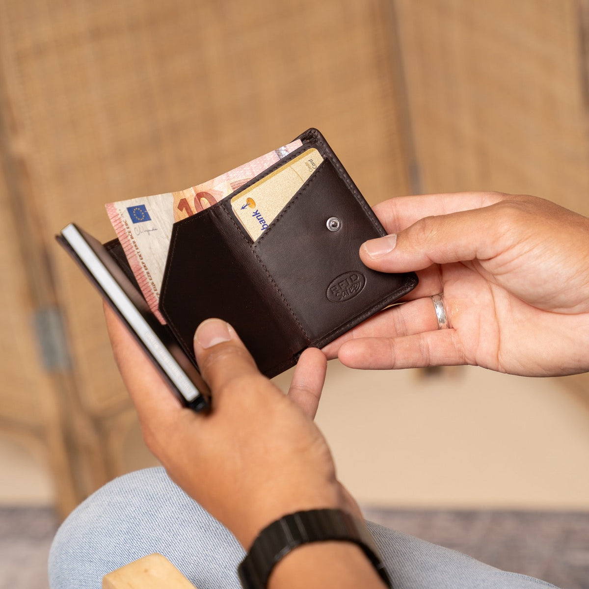 Palma Full-Grain Leather Card Holder para Mujer – Vista alternativa del producto 3