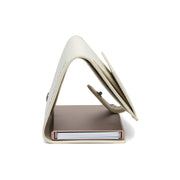 Solid Antique Brass Hardware &amp; Heavy-Duty Dual Zipper Detail on Sabana Full-Grain Leather Card Holder para Mujer